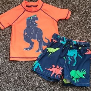 Boys Dinosaur 12 Month swimsuit set